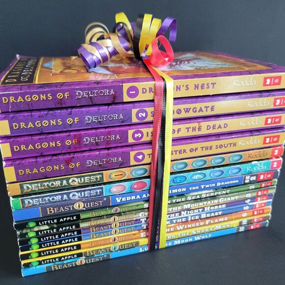 DRAGONS OF DELTORA AND BEAST QUEST LOT OF 14 BOOKS EMILY RODDA COMPLETE SET #1-4 - Picture 1 of 16